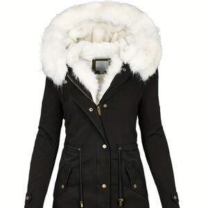Navy Heavy Winter Coat Fur Lined Navy NWT
